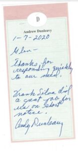 Testimonial handwriting image