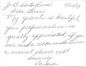 Testimonial handwriting image