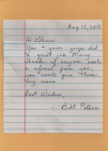 Testimonial handwriting image