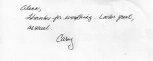 Testimonial handwriting image