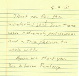 Testimonial handwriting image
