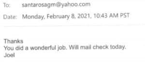 Testimonial handwriting image