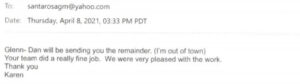 Testimonial handwriting image