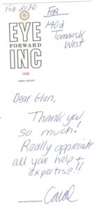 Testimonial handwriting image